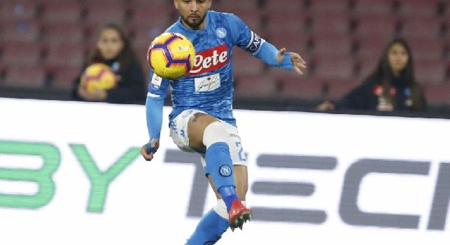 Lorenzo Insigne in azione con la maglia del Napoli