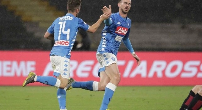 Il Napoli fa 2-2 al 78': buona la combinazione tra Younes e Mertens, in rete il numero 14
