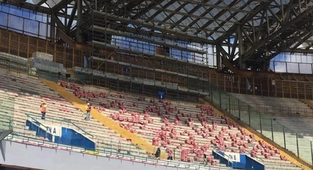 Continuano i lavori al San Paolo: in corso il montaggio dei maxischermi! [FOTO]