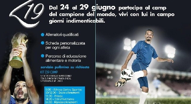 Il campione del mondo Zambrotta a Napoli, protagonista del Campo Estivo ad Agnano: date e tutti i dettagli