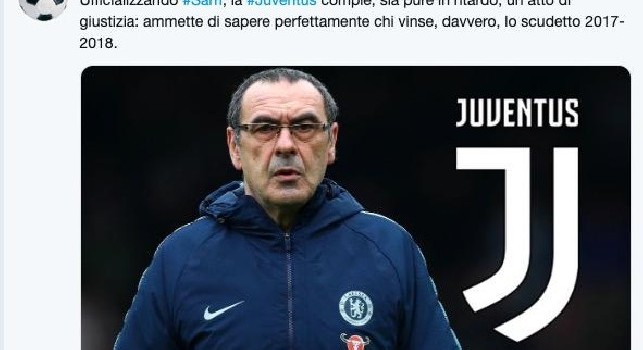 Ziliani: Ufficializzando Sarri, la Juventus ammette di sapere chi fu il vero vincitore dello scudetto 2017-2018