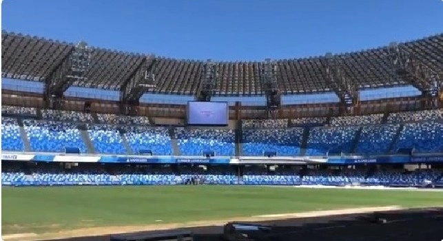 Nuovo San Paolo, prove tecniche audio-video in vista della cerimonia d’apertura delle Universiadi [VIDEO]