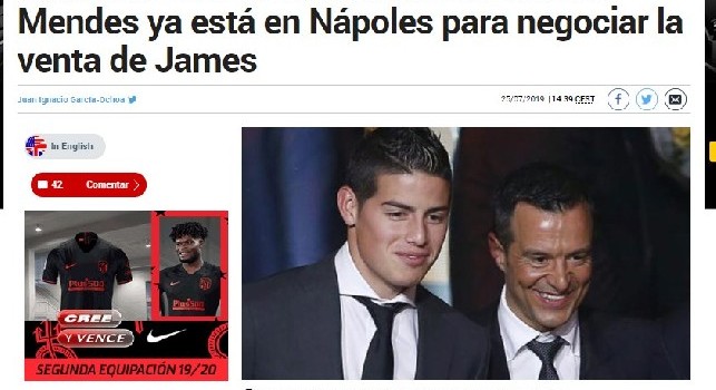 Marca insiste: Mendes stamattina in Italia per chiudere l'operazione James. Ma sbaglia città [FOTO]
