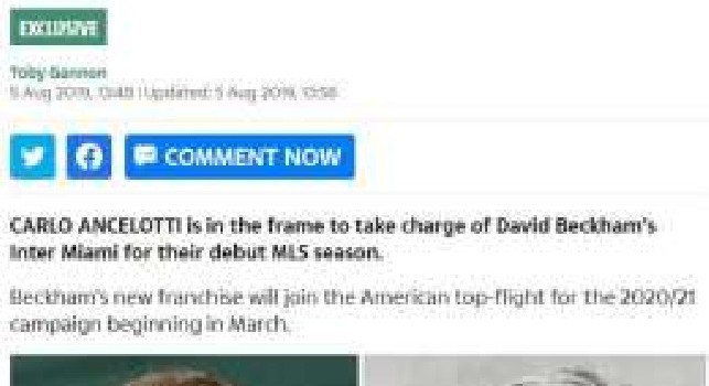 Clamoroso il Sun: Ancelotti tra un anno all'Inter Miami! Contatti con Beckham, lo vuole per il debutto in MLS