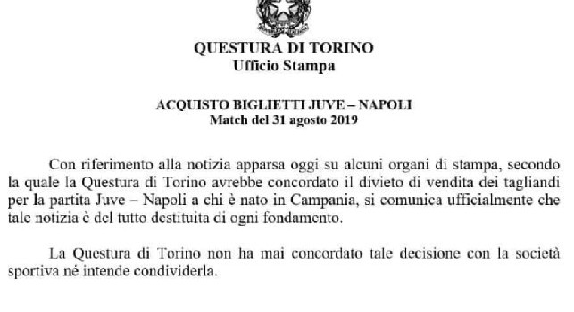 Questura Torino Juventus-Napoli