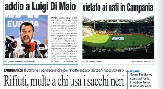 Prima pagina Roma - 09 agosto 2019