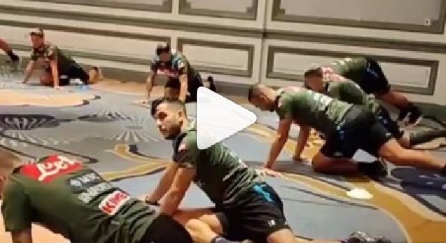 Detroit, il Napoli si allena in albergo in attesa dell'amichevole col Barcellona [VIDEO]