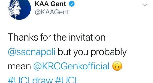Criscitiello: Il Napoli sbaglia avversario di Champions... e il Gent gli ricorda che affronterà il Genk [FOTO]