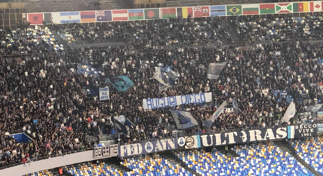 Napoli-Atalanta, striscione in Curva B: Auguri Diego in onore del compleanno di Maradona [FOTO CN24]