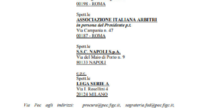 Napoli-Atalanta, atto di diffida alla Lega Serie A degli avvocati Pisani e Grimaldi! [FOTO]