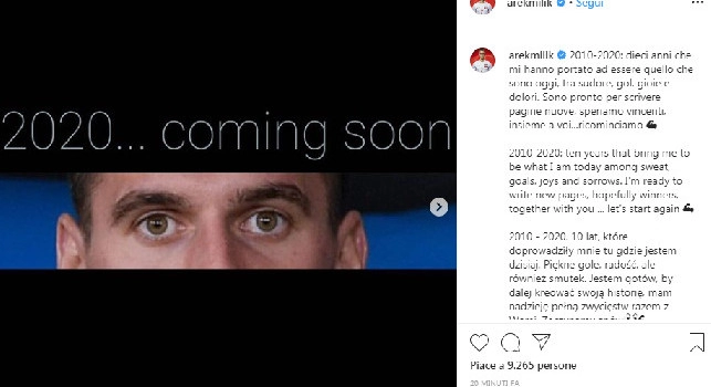 Milik ricorda il suo decennio con bellissime immagini, passando per l'Eintracht e l'Ajax: Pronto a scrivere pagine vincenti insieme a voi [FOTOGALLERY]