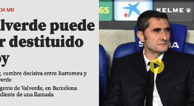 Barcellona, Mundo Deportivo annuncia - Valverde pu&ograve; essere esonerato oggi! Tre nomi, Xavi dice 'no'