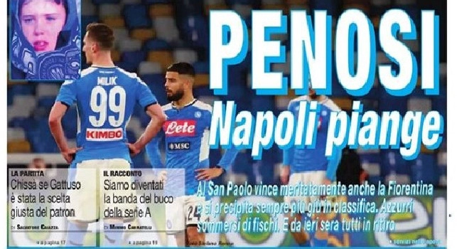 Il Roma in prima pagina: Penosi, Napoli piange [FOTO]