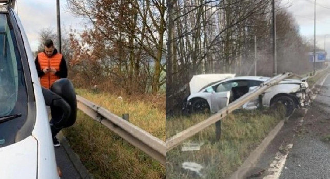 Spaventoso incidente stradale per l'ex Samp Romero: Lamborghini distrutta, lui illeso per miracolo [FOTO]