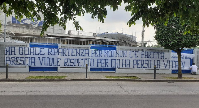 Coronavirus, chiara la posizione dei tifosi del Brescia: Ma quale ripartenza, per noi non c'è partita [FOTO]