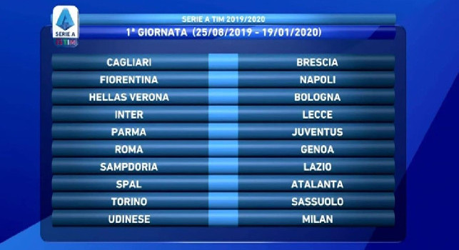 Calendario Serie A e Coppa Italia