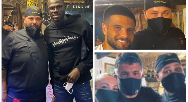 SSC Napoli, cena di squadra a Maddaloni offerta da Gattuso. Insigne con la Lamborghini, Mertens ha regalato la maglia ai dipendenti del locale [FOTO]