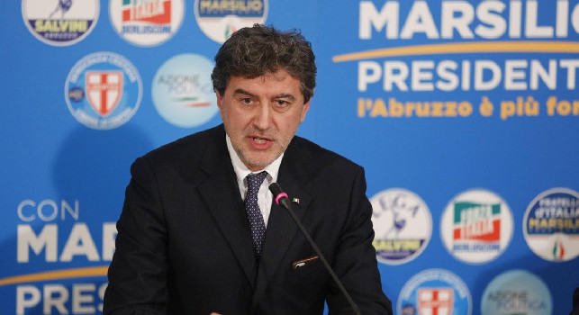Presidente Abruzzo, Marsilio: Aspettiamo il Napoli, chiedo ai tifoi di rispettare le misure Covid in ritiro. Situazione sotto controllo