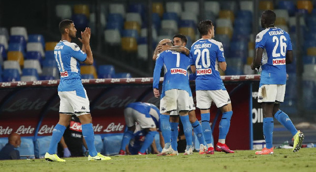 RILEGGI DIRETTA - Napoli-Lazio 3-1 (9' Fabian Ruiz; 32' Immobile; 54' rig. Insigne; 92' Politano): problema muscolare per Insigne, costretto ad uscire
