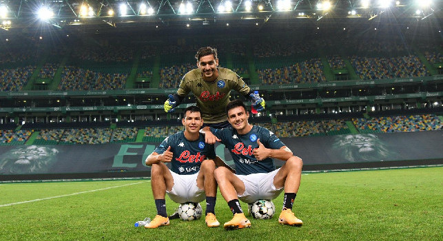 Napoli, allenamento allo stadio José Alvalade di Lisbona: Meret, Lozano ed Elmas sorridenti! [FOTO]