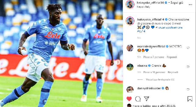 Bakayoko sui social: Che sensazione giocare di nuovo dopo sei mesi, Forza Napoli Sempre! [FOTO]