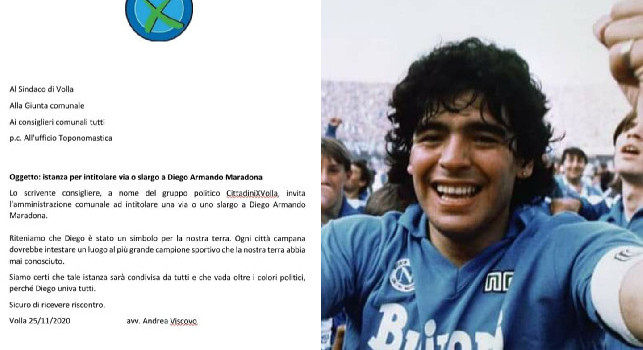 Morte Maradona, istanza a Volla per intitolare una via al Pibe de oro [FOTO]