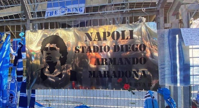 Stadio Diego Armando Maradona di Napoli, a Fuorigrotta c'è già la targa [FOTO]