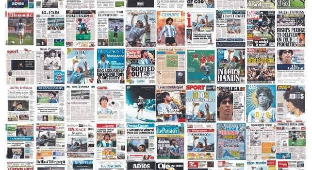 Maradona nella storia, è in prima pagina su tutti i giornali più importanti del mondo [FOTO & VIDEO]