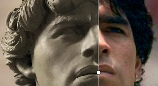 Repubblica - Statua in bronzo di Maradona a Piazzale Tecchio il 10 maggio