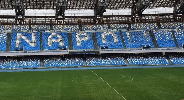Scritta Napoli allo stadio Diego Armando Maradona: quasi ultimati i lavori! [FOTO]
