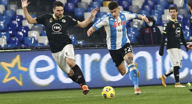 Napoli-Spezia 1-2, incredibile vantaggio degli ospiti in dieci uomini...