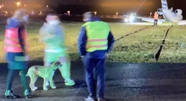 Spavento per Mertens, il suo aereo finisce fuori pista all'atterraggio in Belgio: l'attaccante non ha riportato ferite [FOTO]