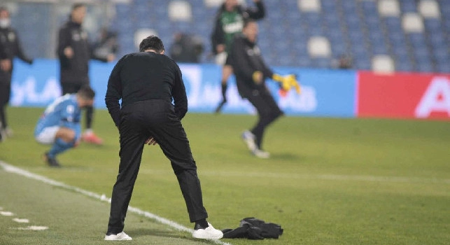 Dalla giacca gettata da Gattuso al calciatore 'preso di peso': le emozioni di Sassuolo-Napoli 3-3 [FOTOGALLERY CN24]