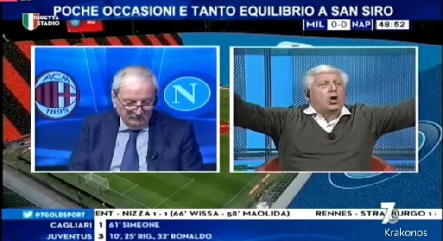 Milan-Napoli 0-1, atmosfera funerea a 7 Gold con Crudeli: Siete contenti che non ha dato rigore? [VIDEO]
