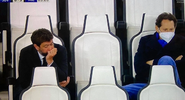 Juve-Milan 0-3, Agnelli ed Elkann increduli in tribuna [FOTO]