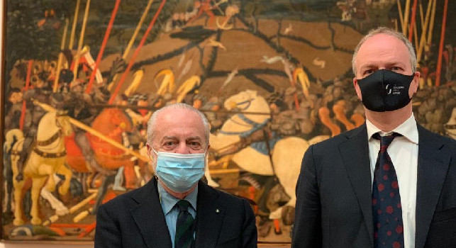 De Laurentiis agli Uffizi: mattinata da turista in attesa della gara di domani [FOTO]