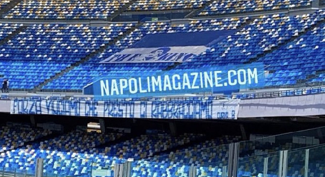 Napoli-Verona, esposto uno striscione al Maradona: Forza vinciamo che presto ci riabbracciamo! [FOTO]