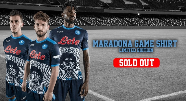Maradona Game, sul Web Store SSC Napoli la maglia &egrave; gi&agrave; sold out! Ancora disponibile su Amazon, prezzi e dettagli