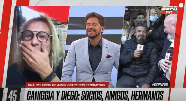Hugo Maradona e Caniggia in lacrime in diretta nel ricordo di Diego