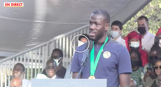 Premiazione Senegal, discorso Koulibaly: Siamo campioni! Grazie Allah, fiero di rappresentarvi [VIDEO]