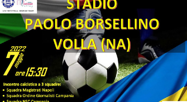A sostegno dell'Ucraina, il 7 maggio triangolare allo stadio Borsellino: tutti i dettagli