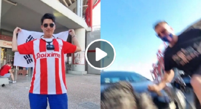 Seba picchiato e rapinato in diretta allo stadio prima di Olympiacos-Friburgo, serata shock per lo youtuber coreano | VIDEO