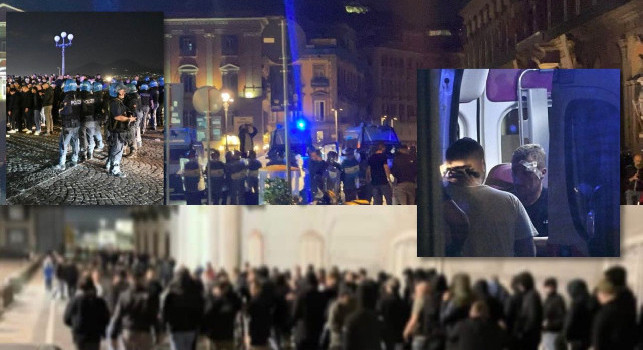 Scontri Ultras Napoli-Ajax, rissa fuori la pizzeria: spuntano le immagini! Olandesi scortati dalla Polizia | VIDEO