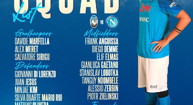 Convocati Atalanta-Napoli, Kvaratskhelia e Rrahmani out dalla lista di Spalletti!
