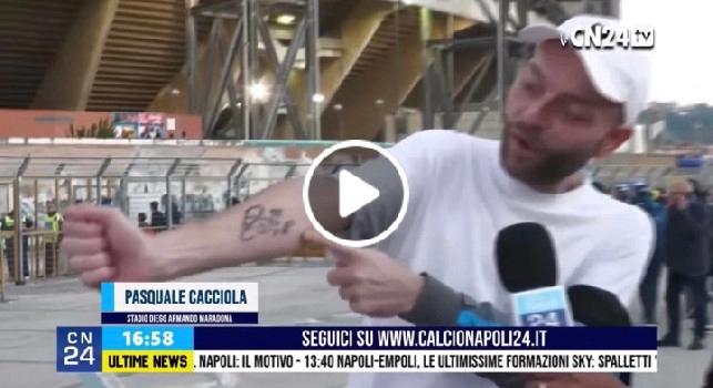 Clamoroso al Maradona, guardate cosa si è tatuato questo tifoso del Napoli! | VIDEO CN24