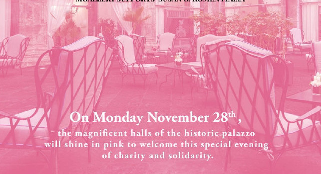 Pink Tie Ball domani a Palazzo Caracciolo, serata di beneficenza sostenuta anche da De Laurentiis