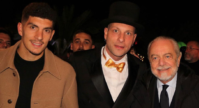 De Laurentiis e Di Lorenzo al compleanno di Clementino | FOTO