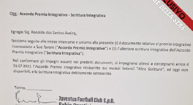 Spunta la ‘Carta Ronaldo’ che inguaia la Juventus: c'è la firma di Paratici | FOTO