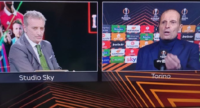 La Juve non vince in Europa League, Allegri sbotta a Sky: Basta ca**ate, lite col giornalista!