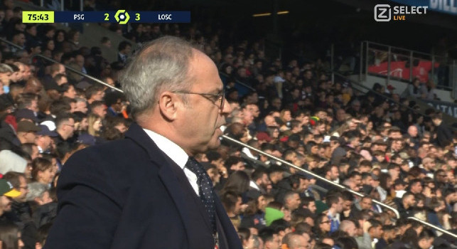 Caos PSG, clamoroso gesto del Ds Campos durante la gara col Lille